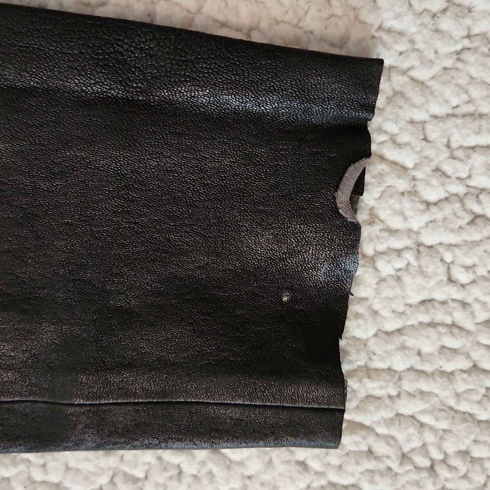 J Brand Lamb leather liquid cropped pull on raw hem leggings - Picture 5 of 11